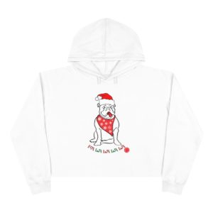 FaLaLaLaLa Bulldog Christmas Crop Hoodie