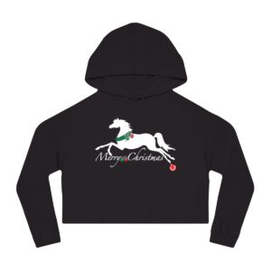 Christmas Horse Unisex Crop Hoodie
