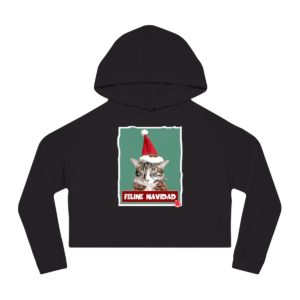 Feline Navidad Crop Hoodie