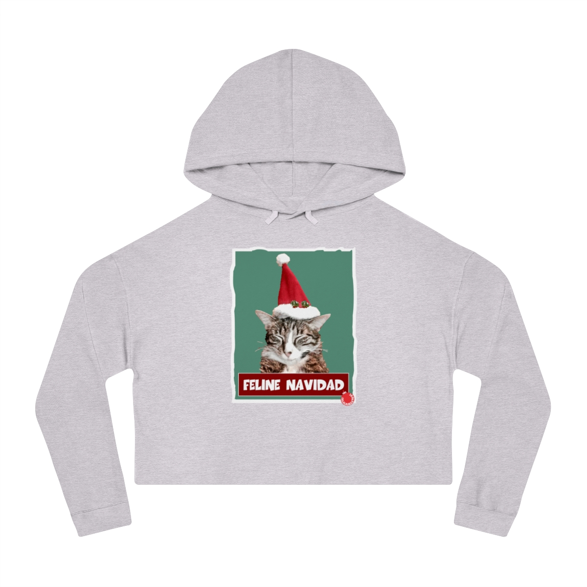 Feline Navidad Crop Hoodie - Image 7