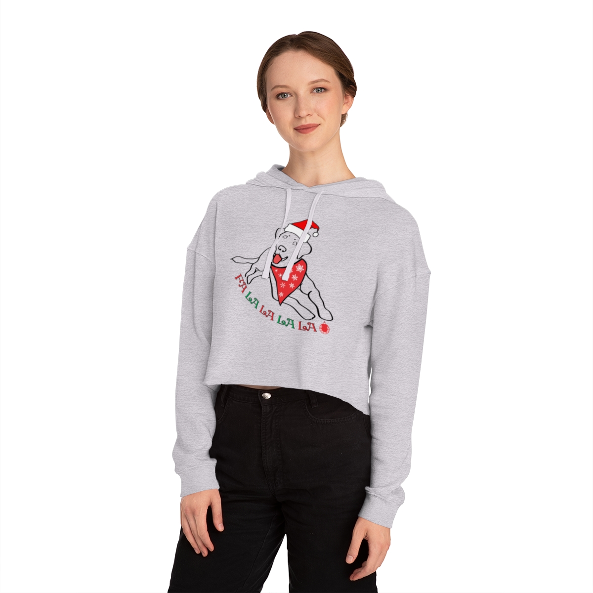 FaLaLaLaLa Labrador Retriever Christmas Crop Hoodie - Image 6