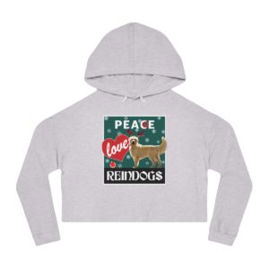 Peace Love Reindogs Golden Retriever Crop Hoodie