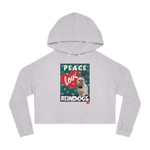 Peace Love Reindogs Shih Tzu Crop Hoodie