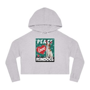 Peace Love and Reindogs Brittany Crop Hoodie