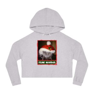 Feline Navidad Grinch Cat Crop Hoodie