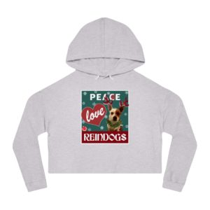 Peace Love and Reindogs Jack Russell Crop Hoodie