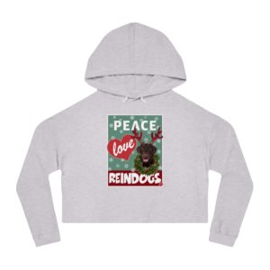 Peace Love and Reindogs Chocolate Labrador Retriever Crop Hoodie