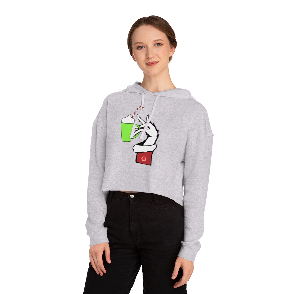 Grinch Cup Unisex Crop Hoodie - Image 6