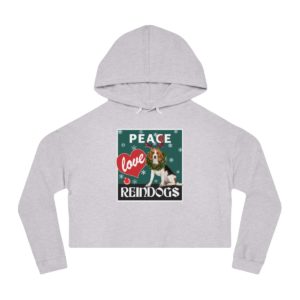 Peace Love and Reindogs Beagle Crop Hoodie