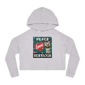 Peace Love and Reindogs Chihuahua Crop Hoodie