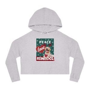 Peace Love and Reindogs Yellow Labrador Retreiver Crop Hoodie