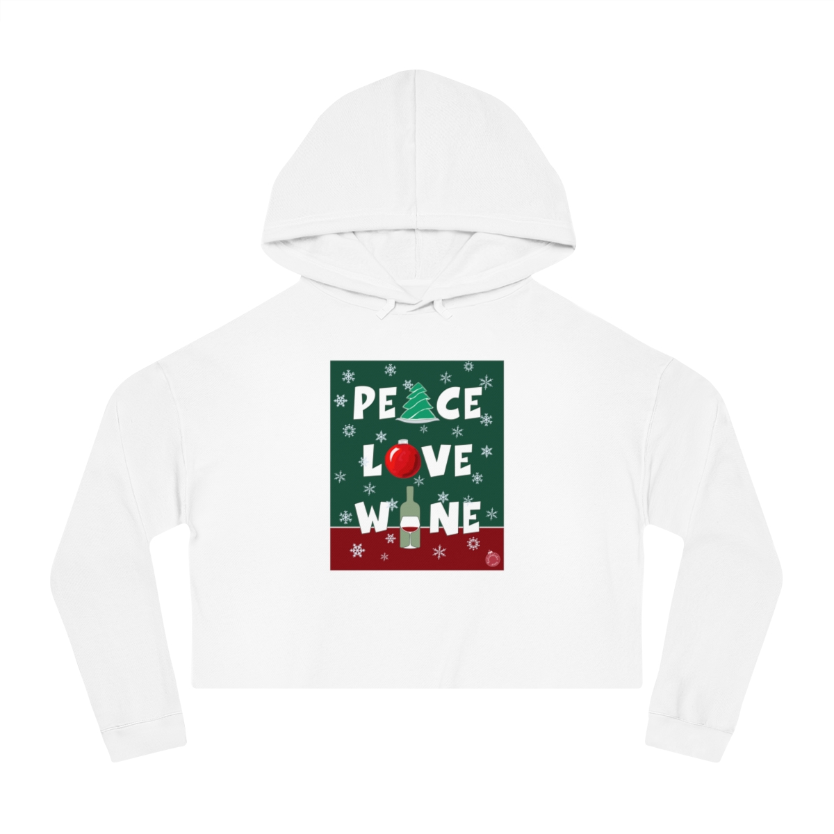 Peace Love Wine Crop Hoodie - Image 4