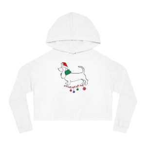 FaLaLaLaLa Basset Hound Christmas Crop Hoodie