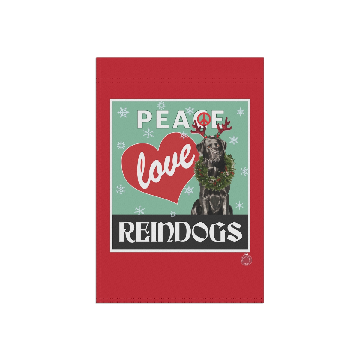 Peace Love Reindogs Black Labrador Retriever Garden & House Banner - Image 3