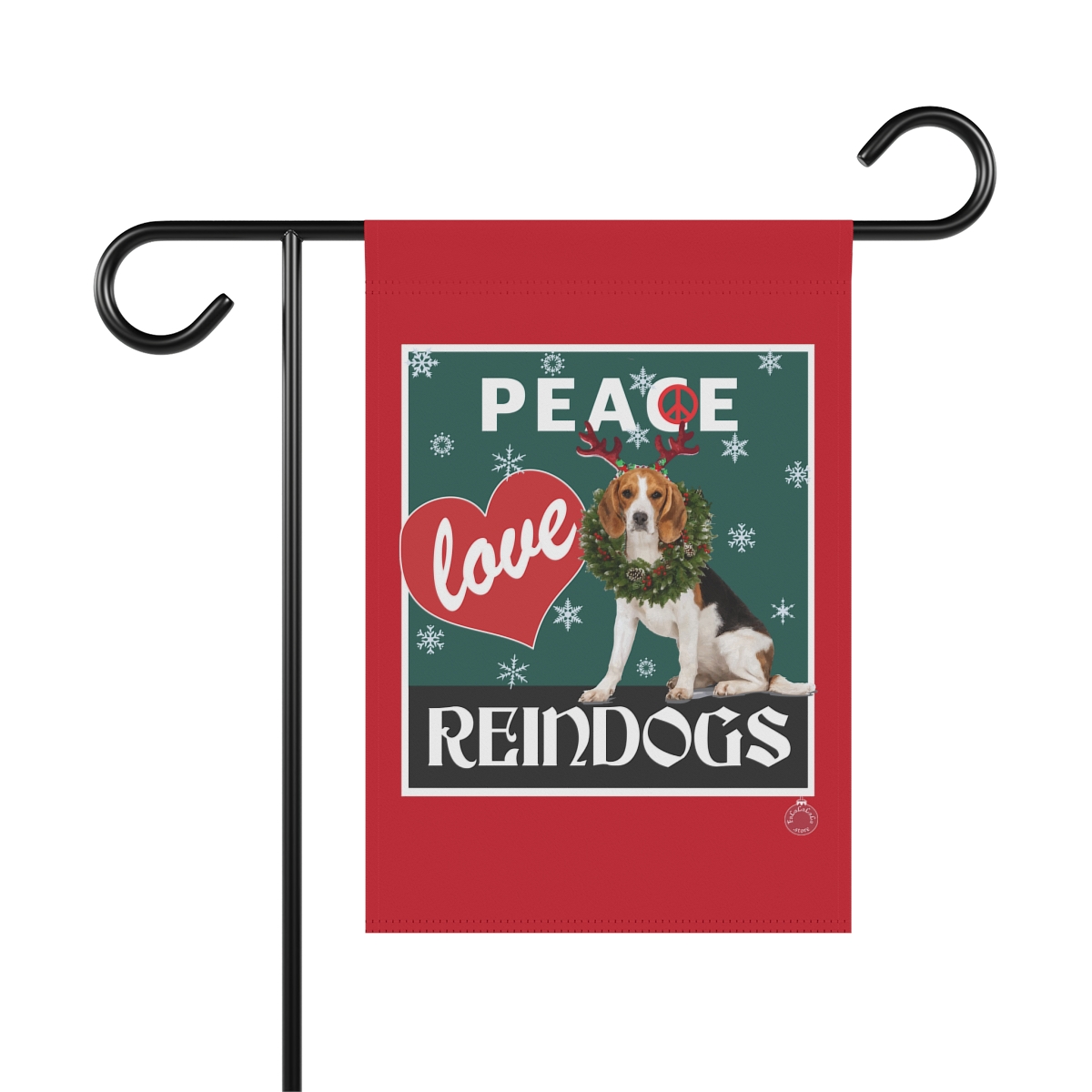 Peace Love Reindogs Beagle Garden & House Banner - Image 6