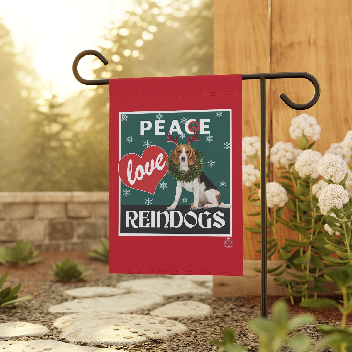 Peace Love Reindogs Beagle Garden & House Banner - Image 9