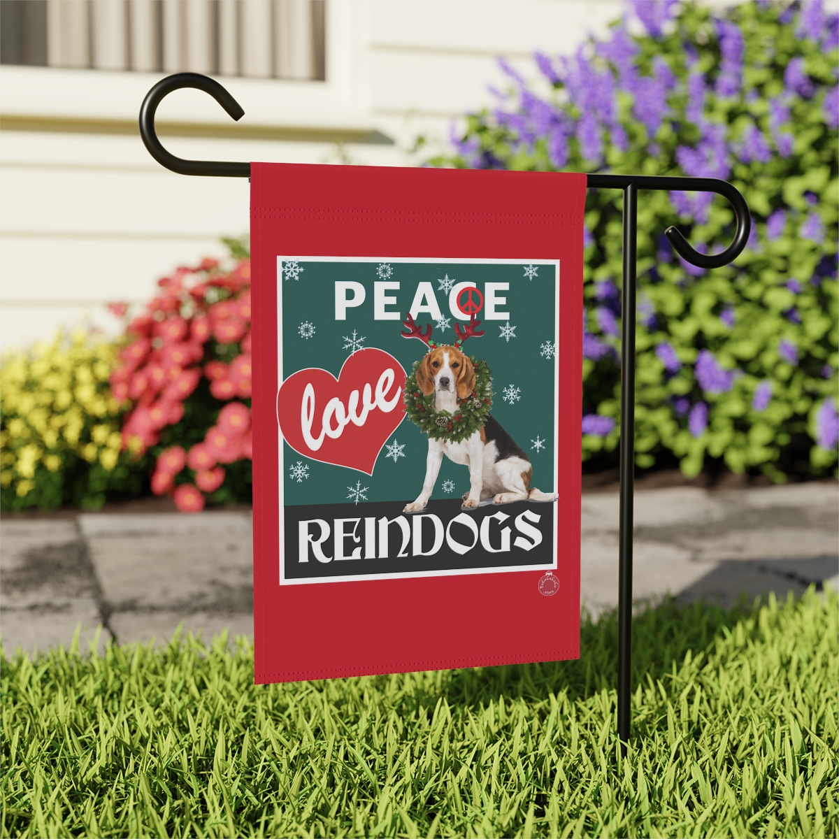 Peace Love Reindogs Beagle Garden & House Banner - Image 10