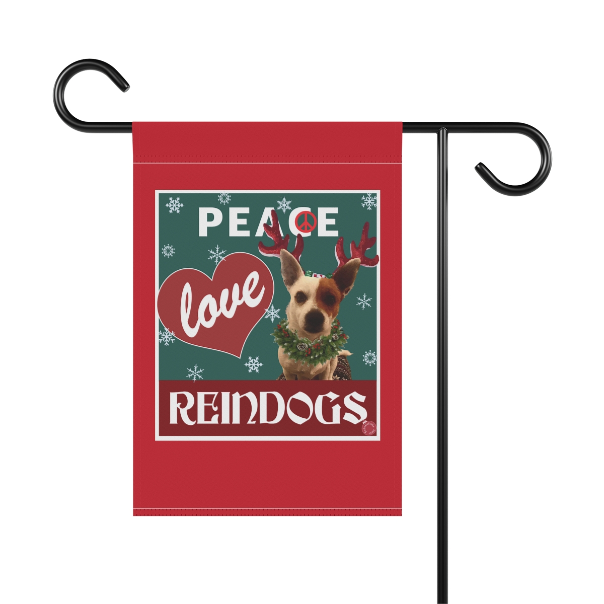 Peace Love Reindogs Jack Russell Garden & House Banner - Image 2