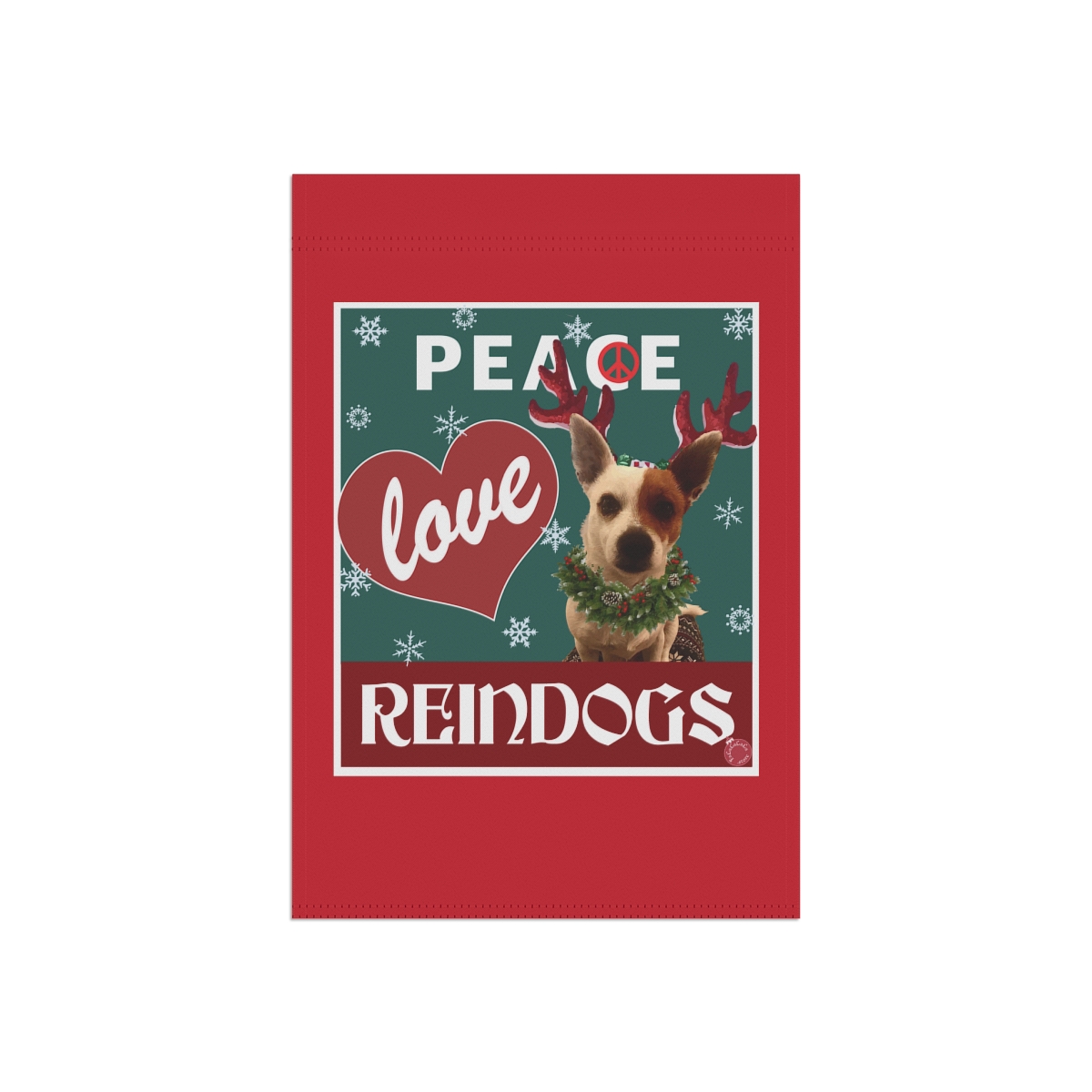 Peace Love Reindogs Jack Russell Garden & House Banner - Image 3