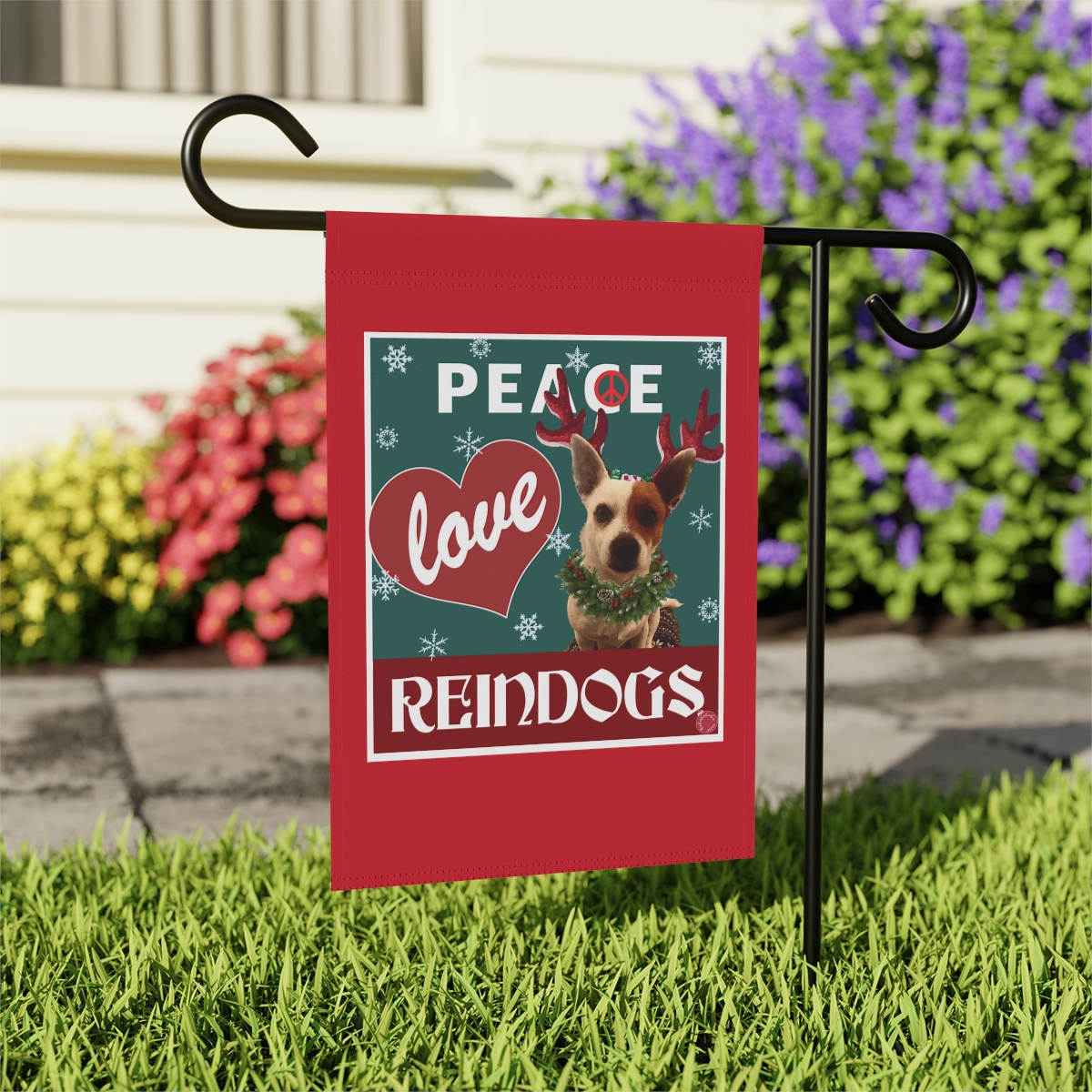 Peace Love Reindogs Jack Russell Garden & House Banner - Image 5