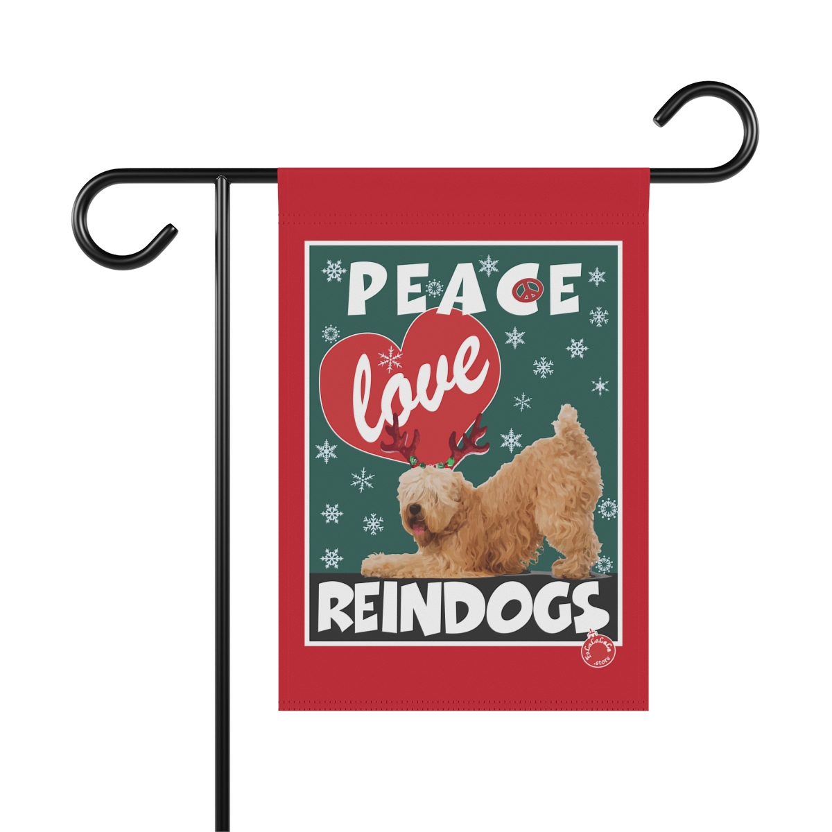 Peace Love Reindogs Wheaten Terrier Garden & House Banner