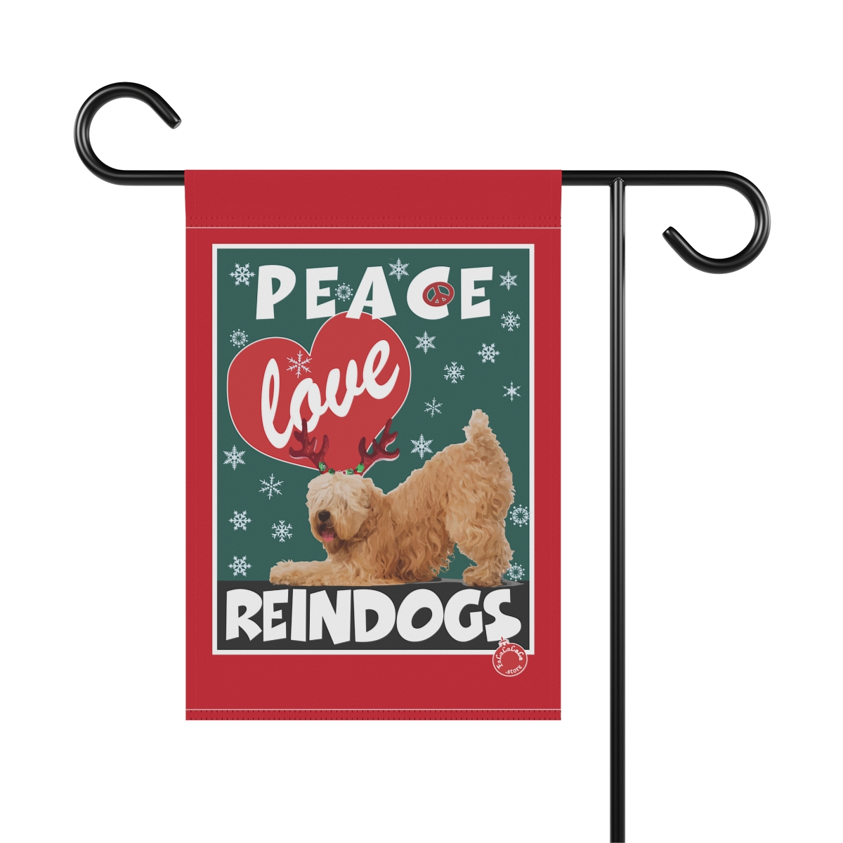 Peace Love Reindogs Wheaten Terrier Garden & House Banner - Image 2