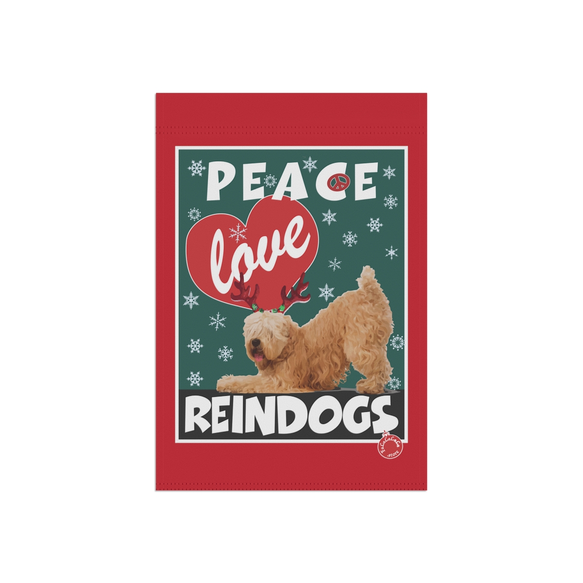 Peace Love Reindogs Wheaten Terrier Garden & House Banner - Image 3