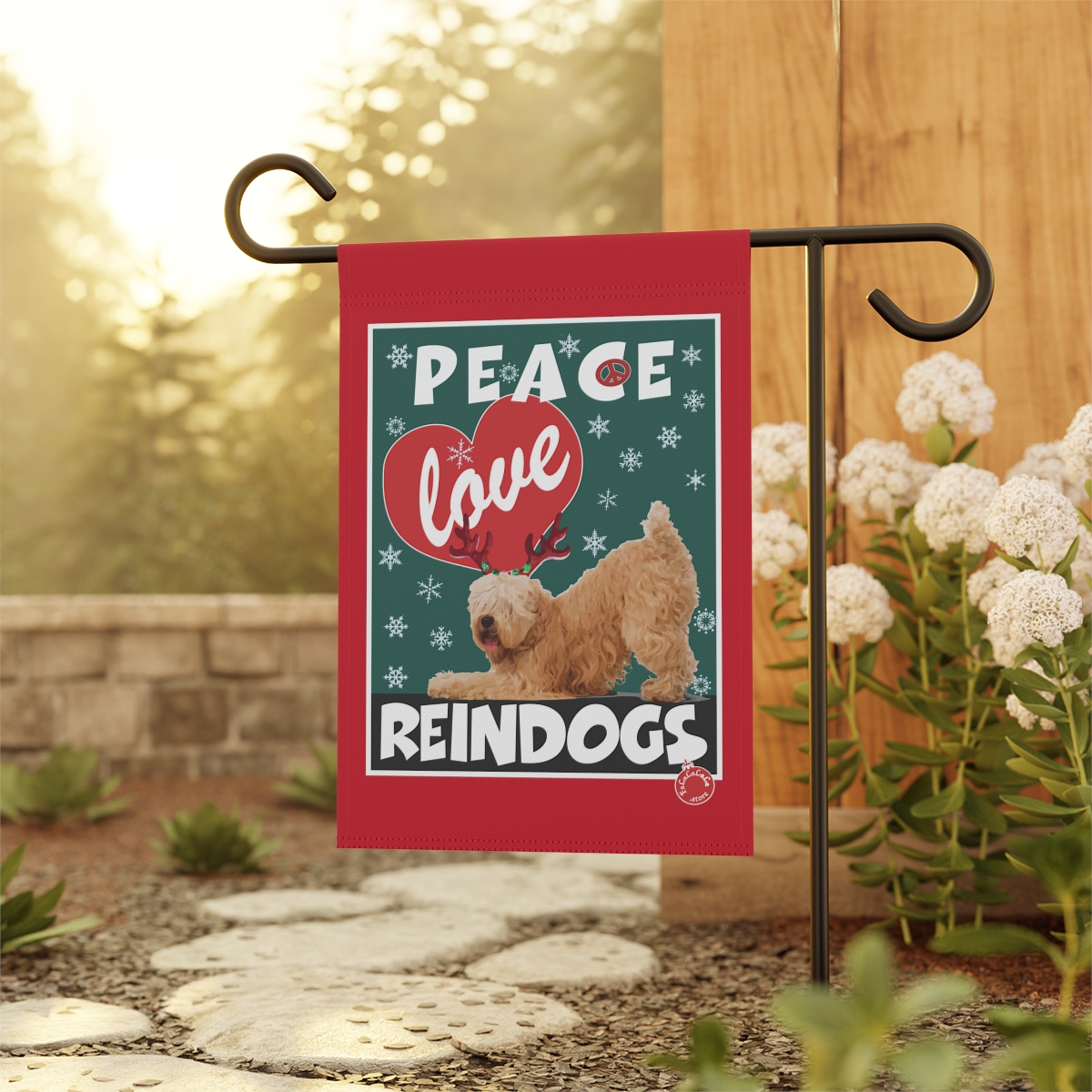 Peace Love Reindogs Wheaten Terrier Garden & House Banner - Image 4
