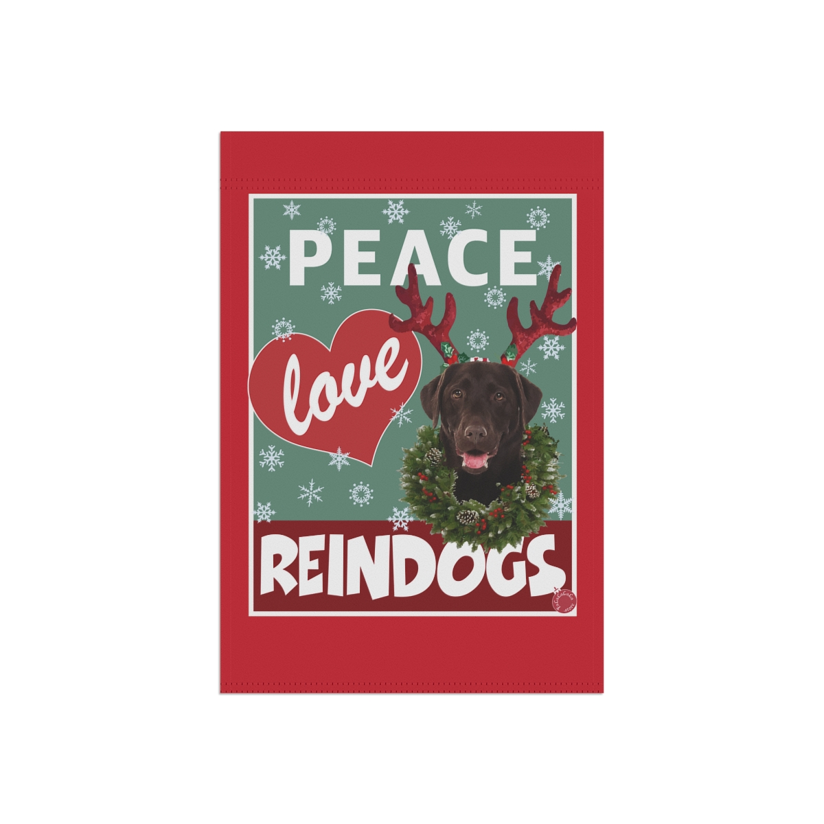 Peace Love Reindogs Chocolate Labrador Retriever Garden & House Banner - Image 3