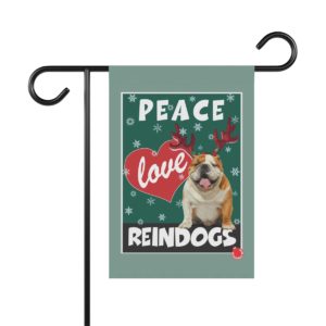 Peace Love Reindogs English Bulldog Garden & House Banner