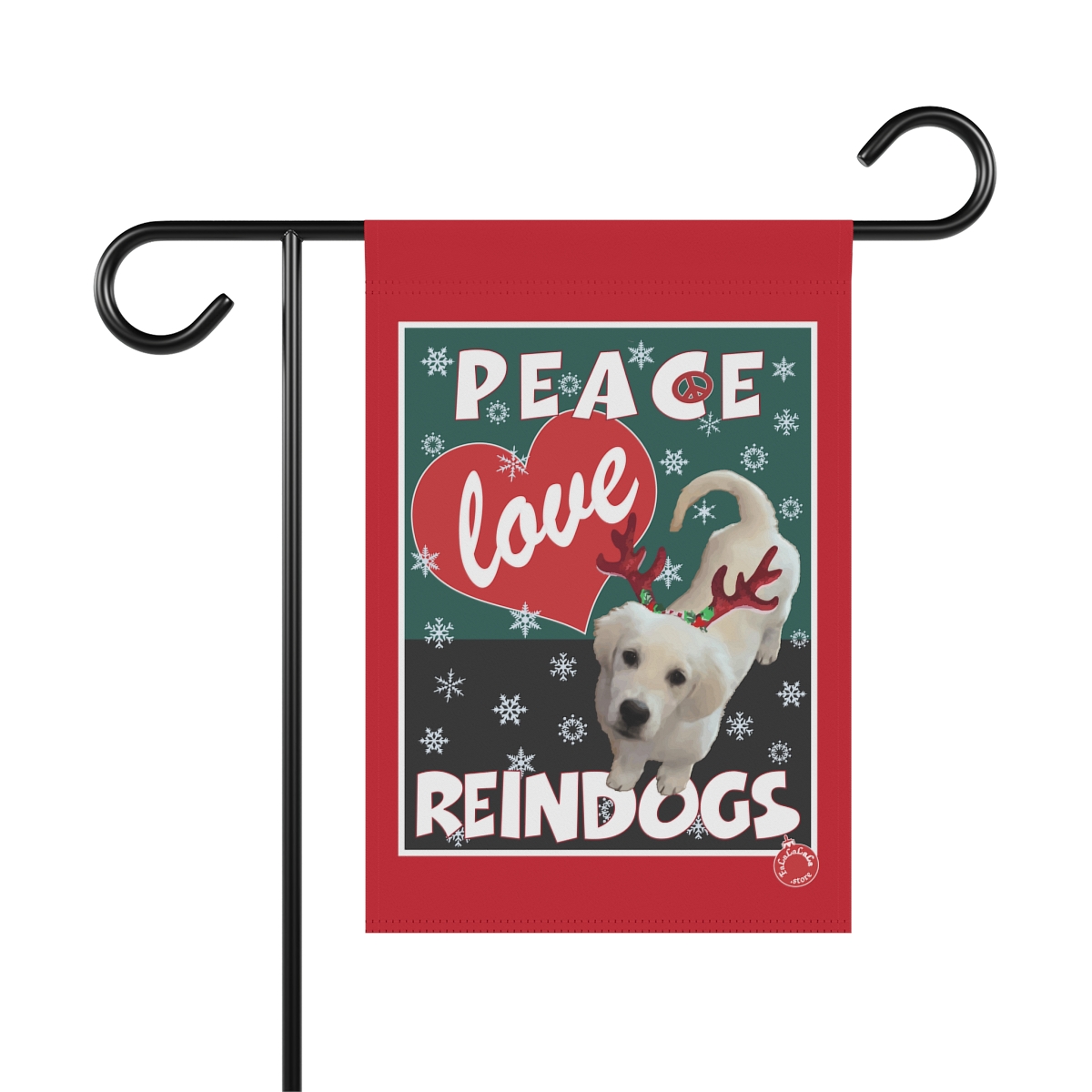 Peace Love Reindogs Callie Garden & House Banner