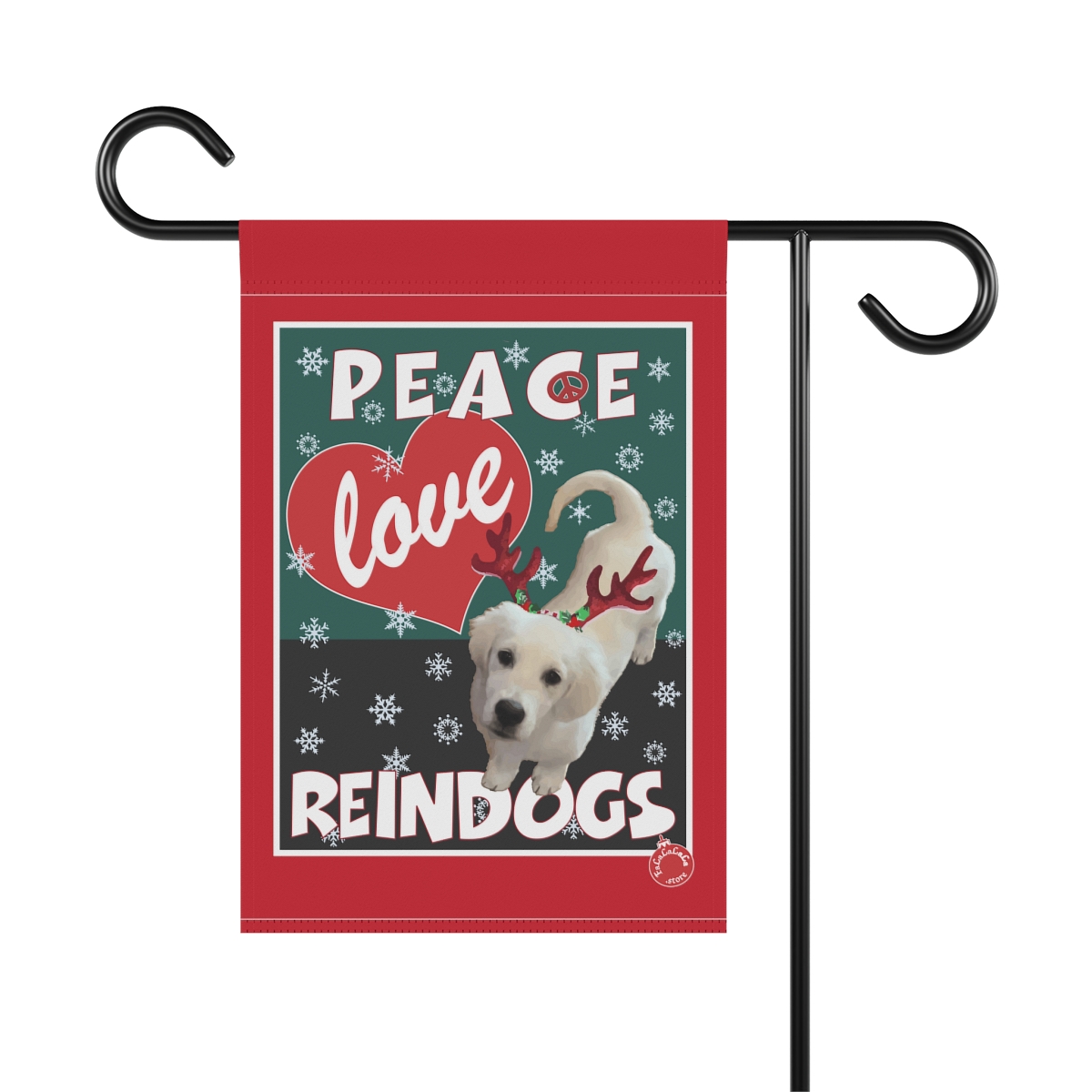 Peace Love Reindogs Callie Garden & House Banner - Image 2