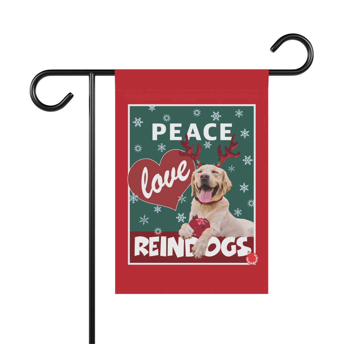 Peace Love Reindogs Yellow Labrador Retriever Garden & House Banner - Image 6