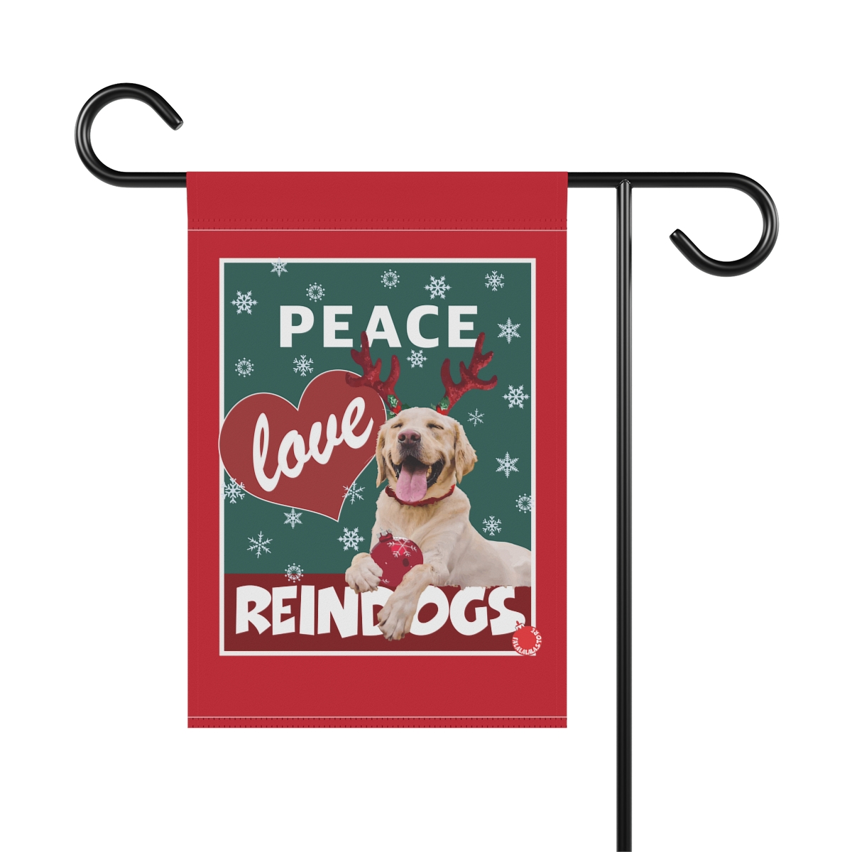 Peace Love Reindogs Yellow Labrador Retriever Garden & House Banner - Image 7