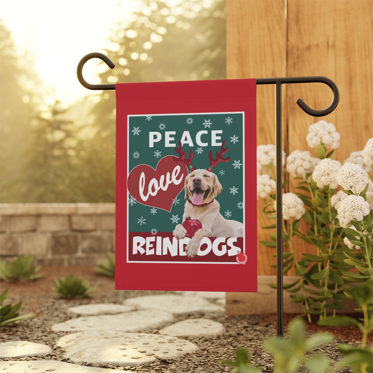 Peace Love Reindogs Yellow Labrador Retriever Garden & House Banner - Image 9