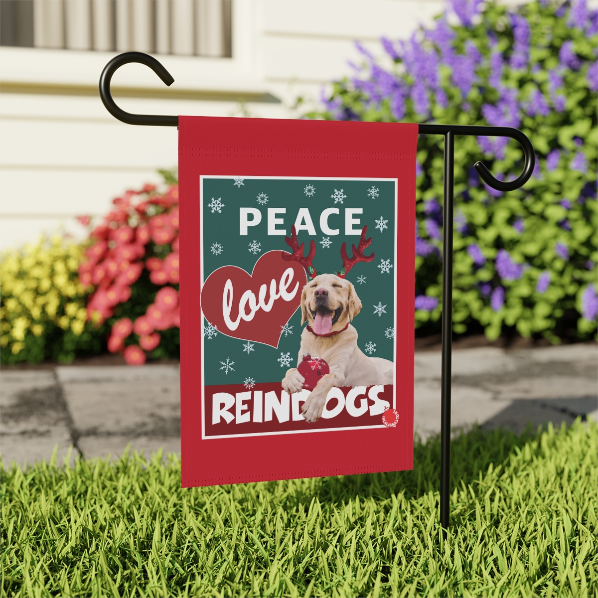 Peace Love Reindogs Yellow Labrador Retriever Garden & House Banner - Image 10
