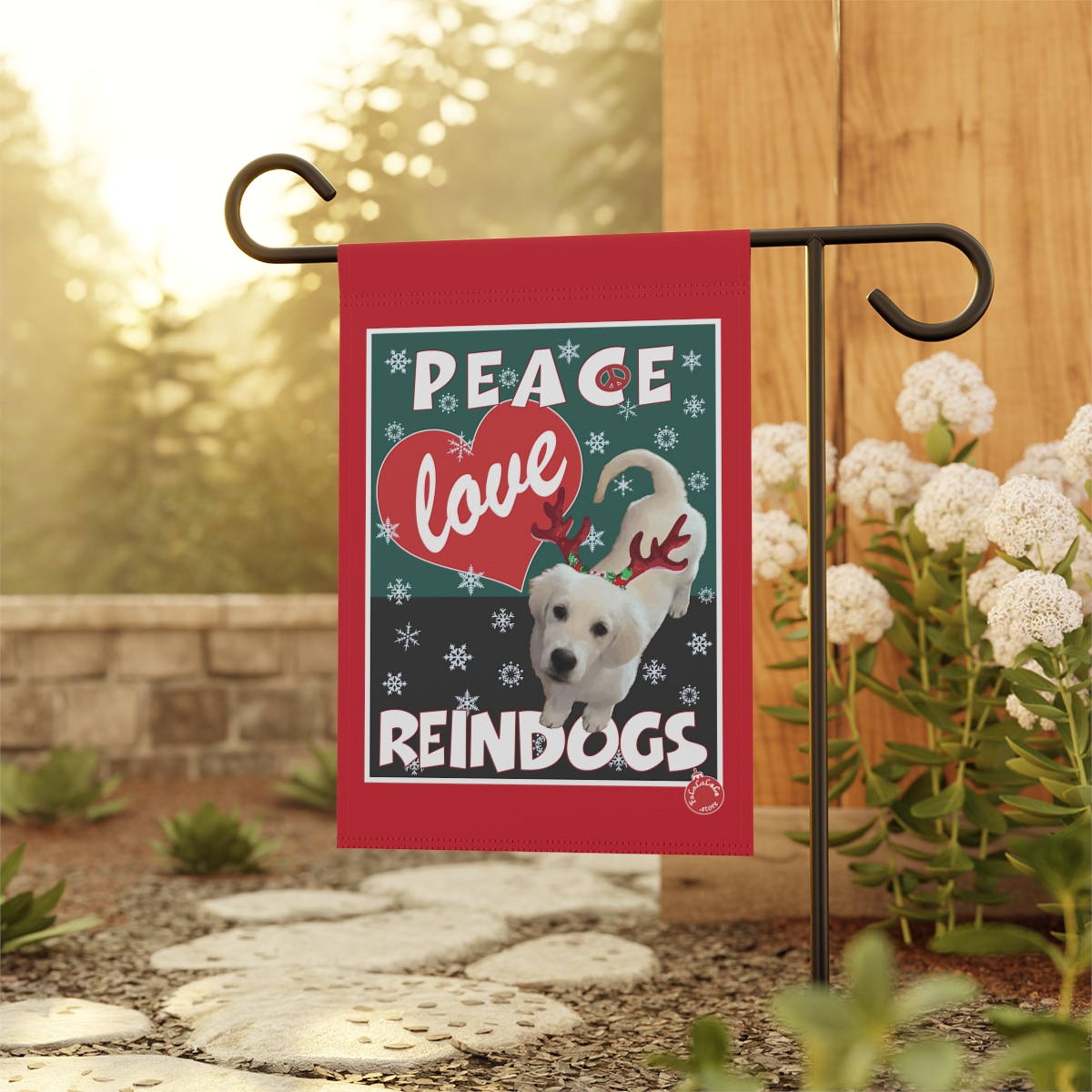 Peace Love Reindogs Callie Garden & House Banner - Image 4