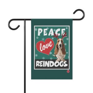 Peace Love Reindogs Basset Hound Garden & House Banner