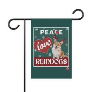 Peace Love Reindogs Corgi Garden & House Banner