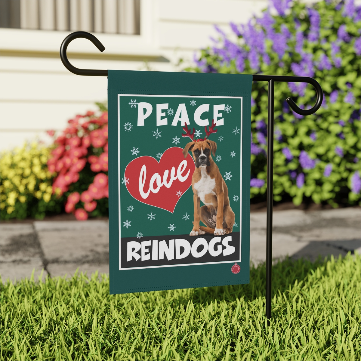 Peace Love Reindogs Boxer Garden & House Banner - Image 5