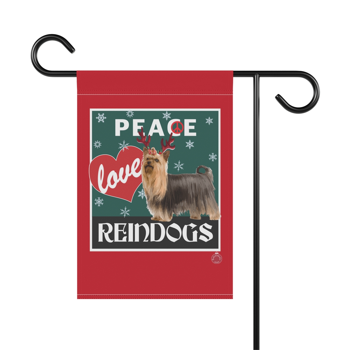 Peace Love Reindogs Yorkie Garden & House Banner - Image 2