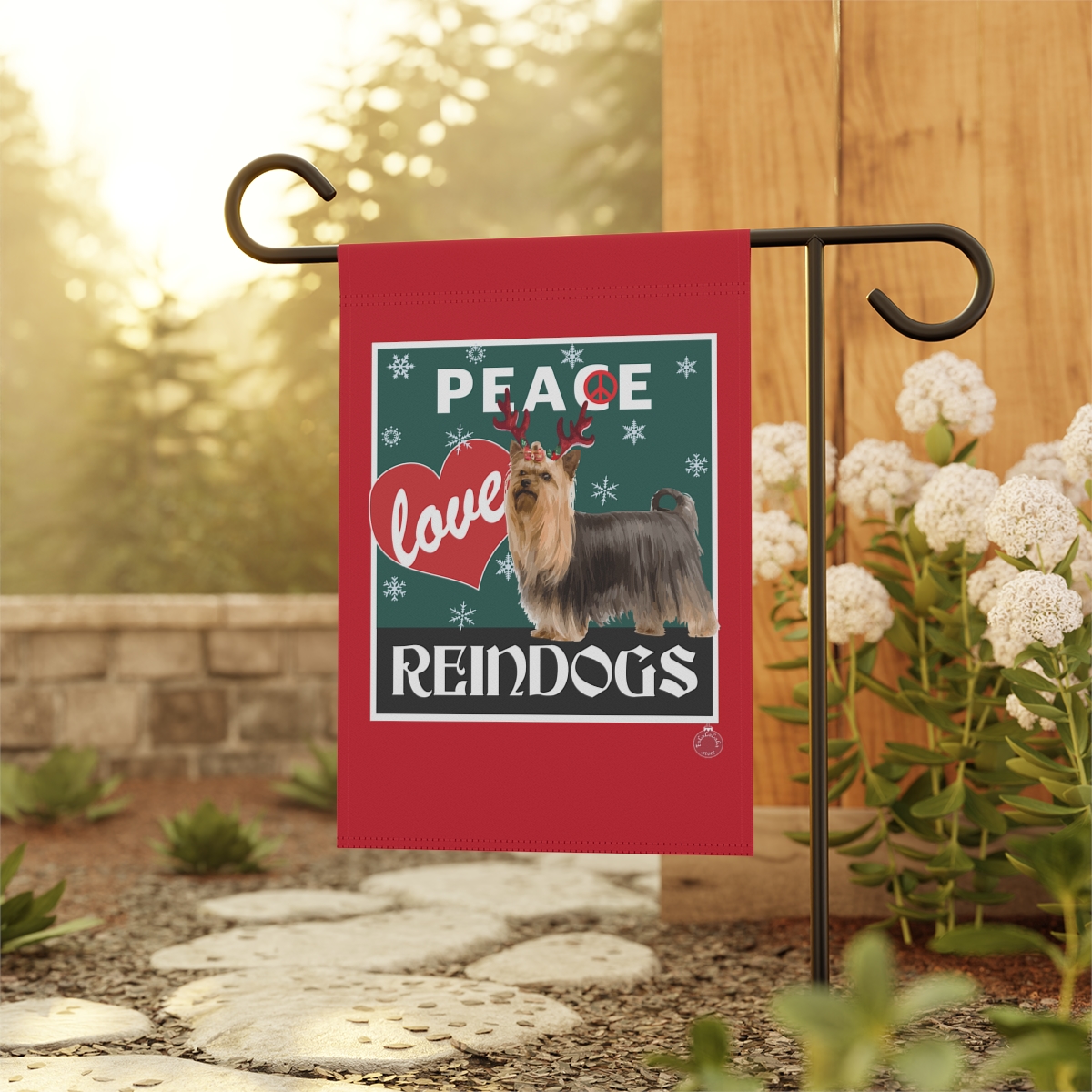 Peace Love Reindogs Yorkie Garden & House Banner - Image 4