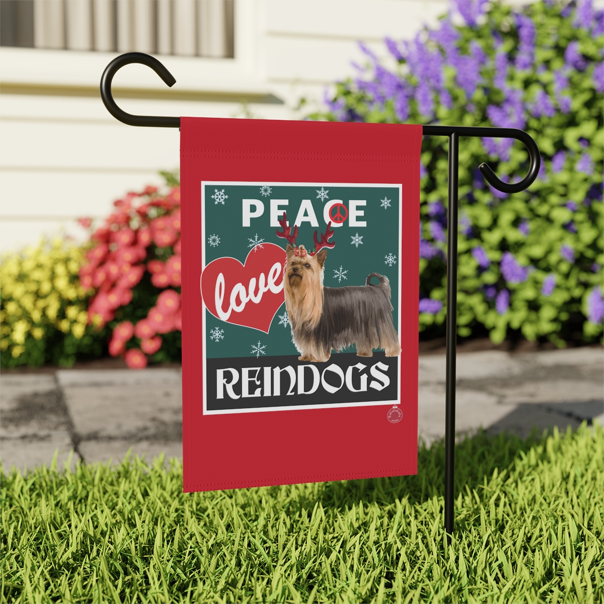 Peace Love Reindogs Yorkie Garden & House Banner - Image 5