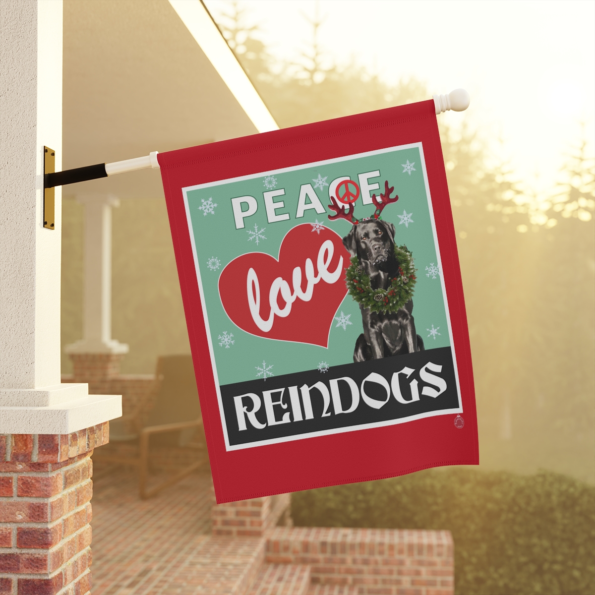 Peace Love Reindogs Black Labrador Retriever Garden & House Banner - Image 6