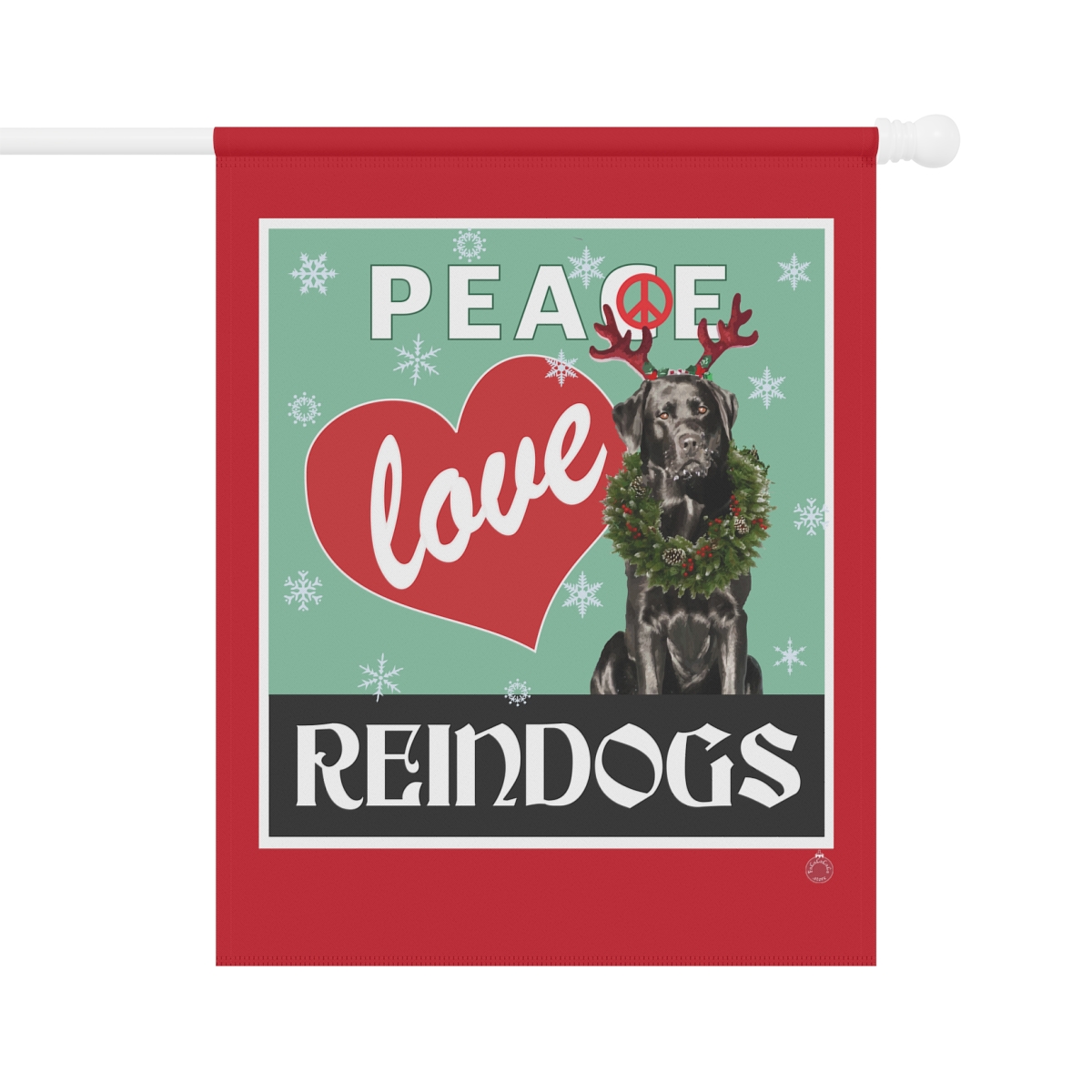 Peace Love Reindogs Black Labrador Retriever Garden & House Banner - Image 7