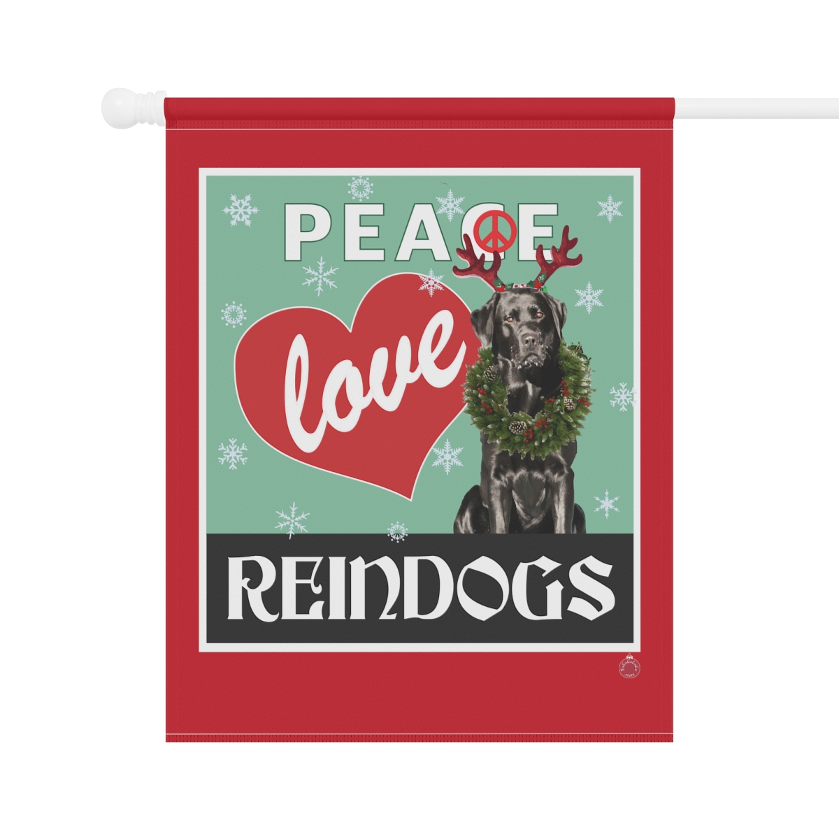 Peace Love Reindogs Black Labrador Retriever Garden & House Banner - Image 8