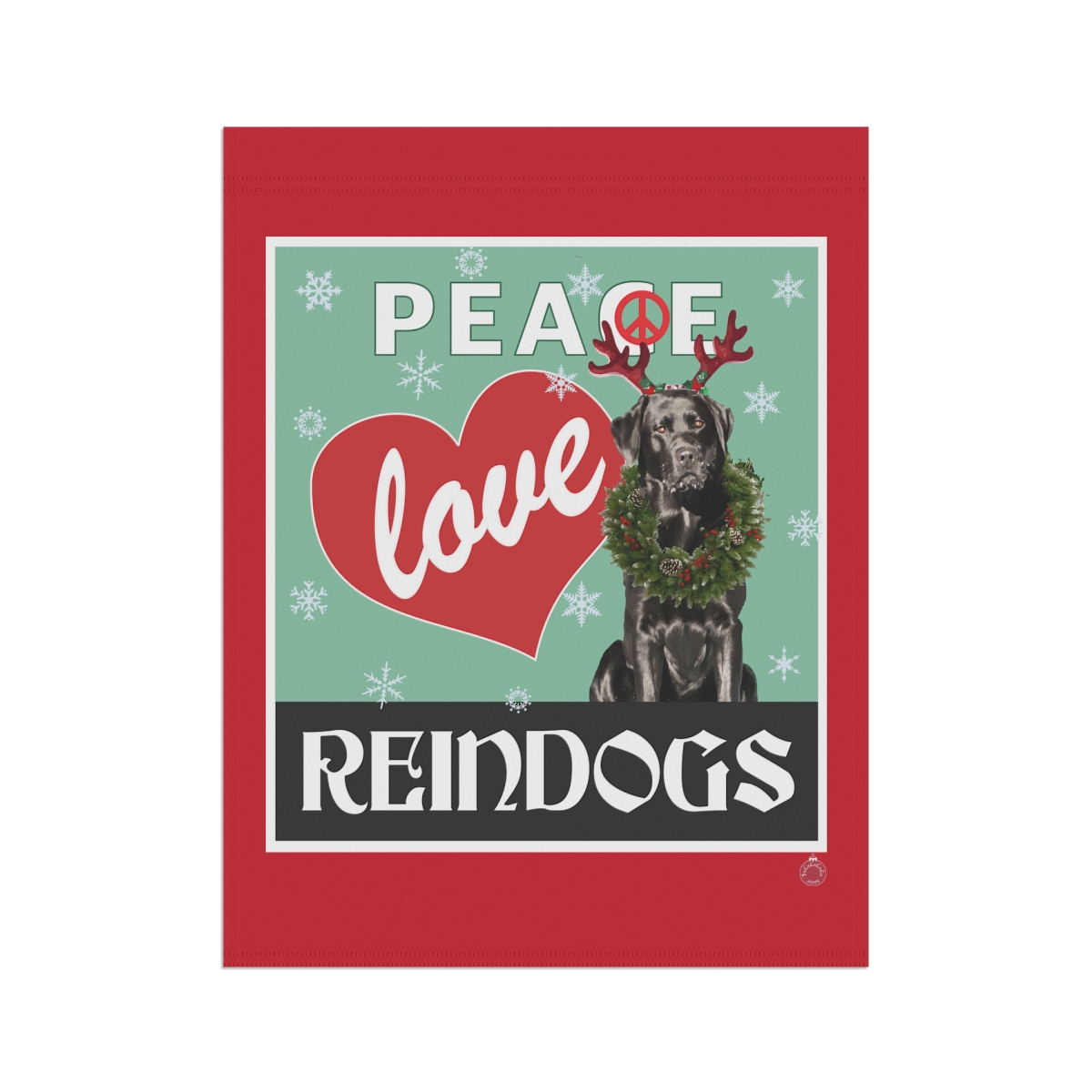 Peace Love Reindogs Black Labrador Retriever Garden & House Banner - Image 9