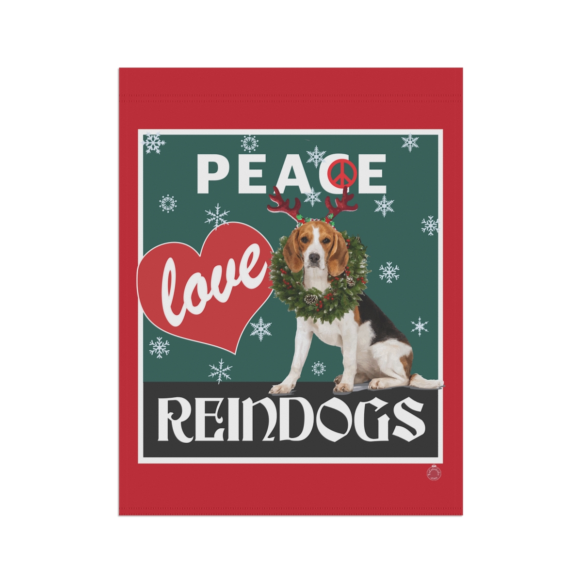 Peace Love Reindogs Beagle Garden & House Banner - Image 3