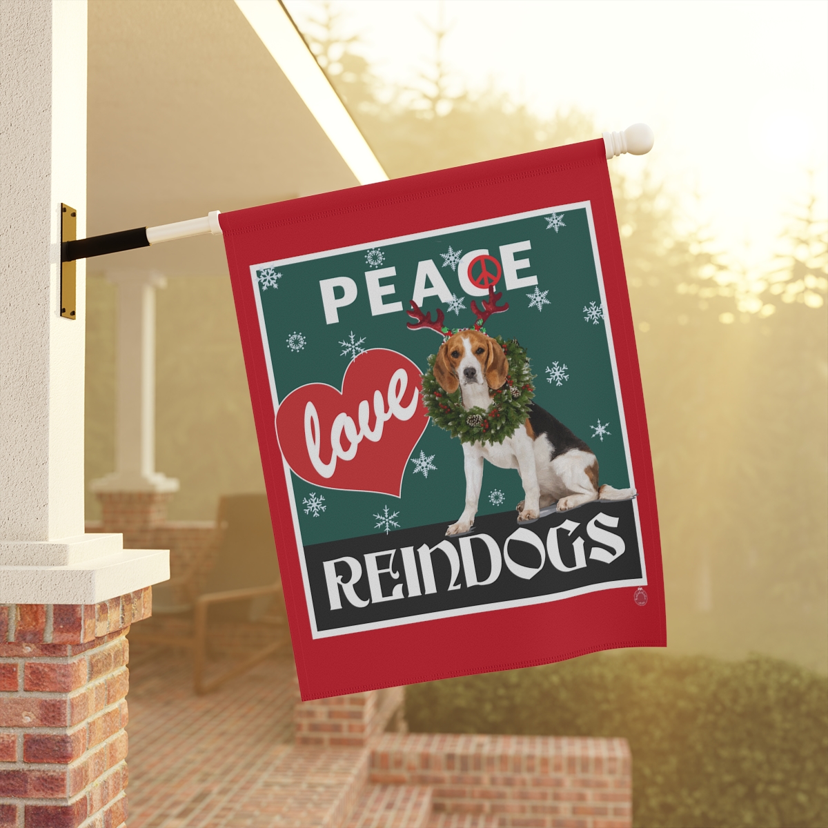 Peace Love Reindogs Beagle Garden & House Banner - Image 4