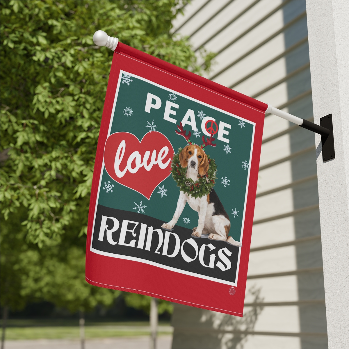 Peace Love Reindogs Beagle Garden & House Banner - Image 5